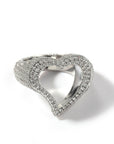 Fully iced hollow heart ring White Gold fashion nova shein coachella diamond ring hip hop jewelry rapper