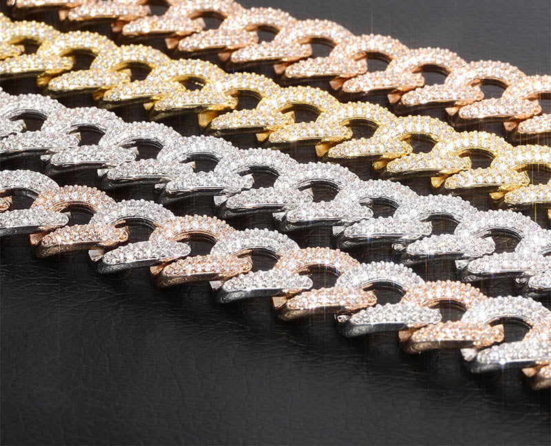 14mm cuban link fully iced micro pave diamond travis scott playboi carti asap rocky ian connor vlone vvs
