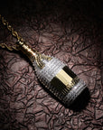 Fully iced diamond Moet & Chandon Brut Imperial pendant necklace chain yellow gold rapper jewelry