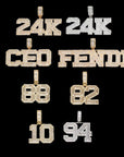 Custom number letter name baguette pendant necklace chain dialmond fully iced instagram famous rapper jewelry hip hop top jewelers