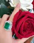 asap rocky vlone green Emerald Cut Ring engagement rare vvs jeweler diamond tyler the creator