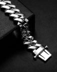 solid, special clasp, custom made 18mm curb cuban link chain yellow gold white gold solid silver 925 sterling vermeil