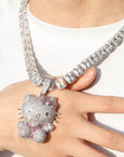 ifnandco custom hello kitty diamond pendant necklace chain iced out ben baller