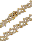 18mm Iced Barbed wire link necklace chain shopgld gold diamond