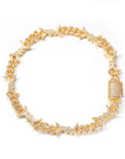 10mm Iced diamond Barbed wire link necklace bacelet chain White Gold yellow gold ifandco