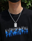 Fully iced Army dog tag in white gold diamonds