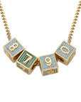 baby block letter number custom necklace chain choker jesus is king kanye west rhude virgil off white