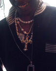 Asap Rocky pearl necklace with beads vlone playboi carti jeweler diamond gold