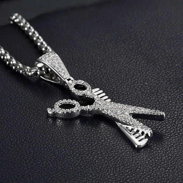14K Gold Barber Shop Comb and Scissors Necklace – Bijouterie