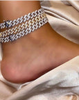 9mm cuban link chain bracelet ankle chain diamond white gold female jewelry fine jewelers farfetch