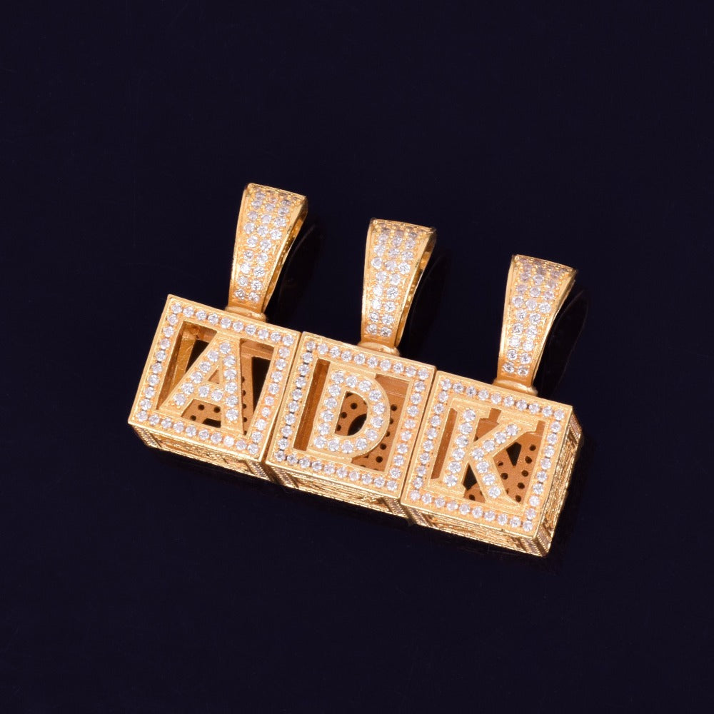 affordable hip hop custom jeweler iced out baby block letter pendant necklace chain shopgld