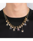 Farfetch Eyefunny diamond spider pendant choker necklace