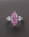 Three Stone Marquise Diamond tourmaline Engagement Rings kylie jenner ring travis scott