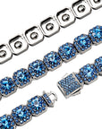 Halo one row solitaire link topaz necklace diamond chain as seen on migos and travis scott shopgld icebox hip hop jewelry