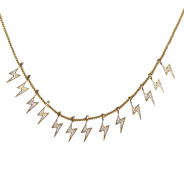 Farfetch Eyefunny diamond thunderbolt thunder pendant choker necklace nigo poppy kim jones