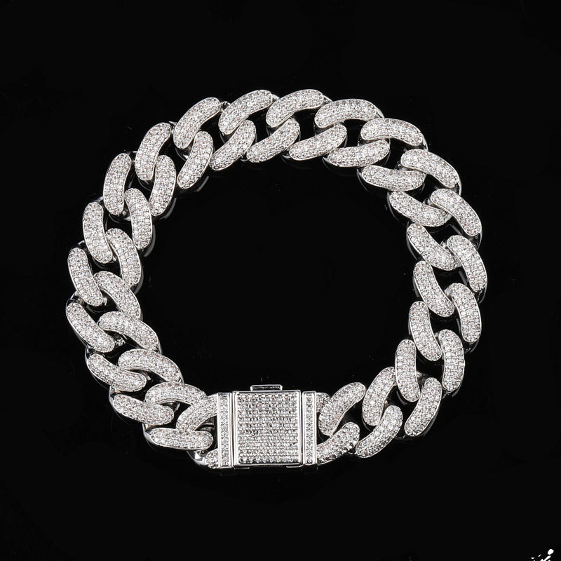 14mm cuban link fully iced micro pave diamond travis scott playboi carti asap rocky ian connor vlone vvs