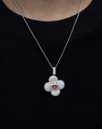 superflat first love monorgram flower fidget spinner TAKASHI MURAKAMI Super Flat, First Love, Flower screenprint in colors with Platinum leaf pendant with matching chain necklace