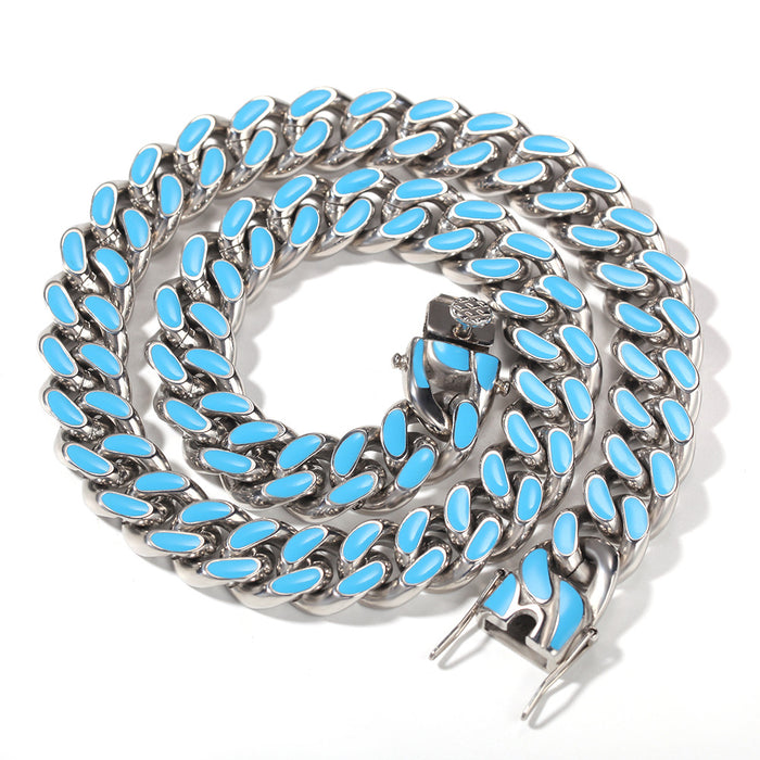 louis vuitton virgil off white inspired alike enamel cuban link necklace chain