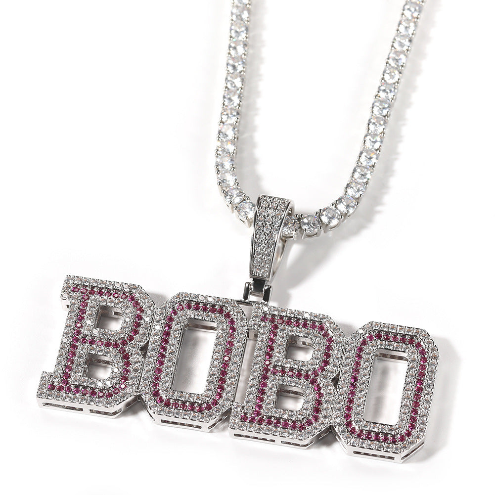 Custom A-Z baguette diamond custom Letters numbers Initial Charm pendant hollywood celebrity jewelers jewelry hip hop diamond necklace chain