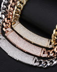 12mm cuban link necklace chain custom curvy clasp fully iced micro pave set diamond ifandco