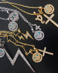 EYEFUNNY smiling face pendant necklace chain diamond vvs アイファニー POGGY KIM JONES VIRGIL JBALVIN
