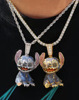 iced out Stitch diamond pendant necklace ifandco