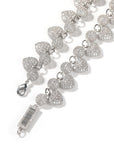 fully iced diamond heart ball Fully iced puffy bubble heart 3D clustered ball tennis link short necklace choker