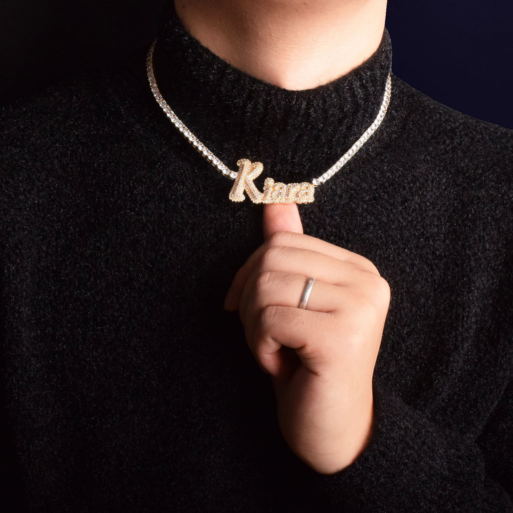 Hailey Bieber Wears Diamond Necklace With Her Married Last Name Vogue people.com custom name diamond necklace tennis link chain