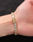 Emerald-Cut Diamond Eternity Line Tennis Bracelet in white gold travis scott
