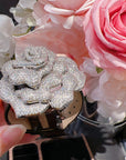 Piaget rose diamond bangle bracelet watch leather strap diamonds