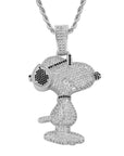 Iced Out diamond Charlie Brown Snoopy pendant necklace with free matching chain included free shipping top rappers jewelry brand urban fashion jewelers shopgld