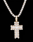 Vintage baguette cross pendant necklace free chain kanye west travis scott liluzivert vlone