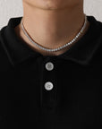 4mm tennis link silver white gold diamond necklace short diamond necklace choker White Gold kylie jenner kardashians fashion nova shein