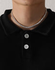 4mm tennis link silver white gold diamond necklace short diamond necklace choker White Gold kylie jenner kardashians fashion nova shein