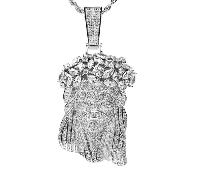 fully iced out standard jesus piece pendant necklace chain ifandco diamond vvs