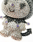 ifandco Iced Out Kuromi diamond pendant necklace with free matching chain included.