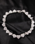 Fully iced interlaced heart 3D links necklace chain egan Thee Stallion hip hop jewelry celebrities jewelers diamond necklace bracelet ankle ring