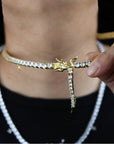 Dragon diamond tennis link choker White Gold shopgld ifandco diamond custom hip hop jewelry jewelers custom hollywood nba