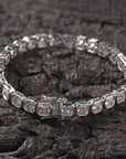 Emerald-Cut Diamond Eternity Line Tennis Bracelet in white gold travis scott
