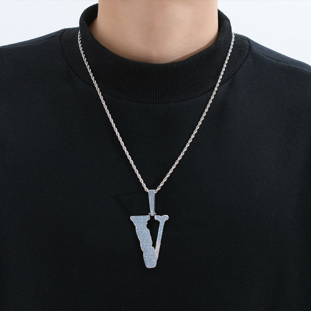 asap bari asap rocky vlone v pendant necklace chain diamond lil uzi vert playboi carti jeweler