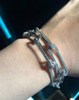 Safety pin pave bracelet - Yellow Gold