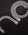 15mm rounded bubble cuban links necklace/bracelet chain 3D diamons vvs ifandco