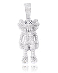 bape kaws originalfake 3D figure pendant necklace chain diamond ben baller vvs gold