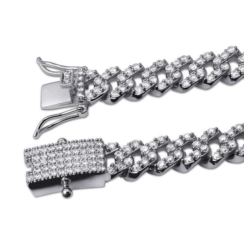 10mm curb cuban link chain necklace vvs diamond kanye west travis scott