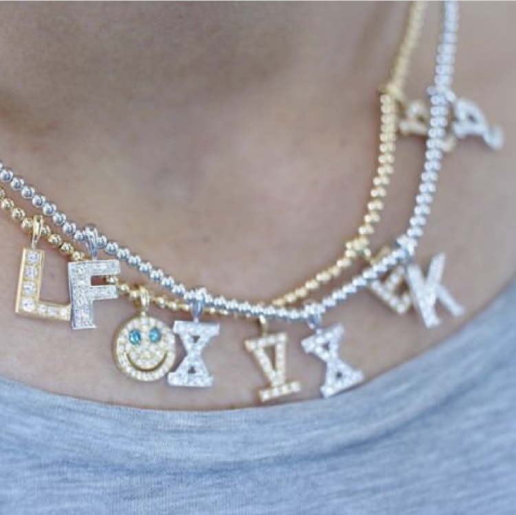 eyefunny アイファニー custom letter diamond alphabet necklace chain