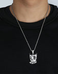 lil uzi vert tattoo cat pendant necklace chain luv free chain diamond vvs ifandco liluzivert