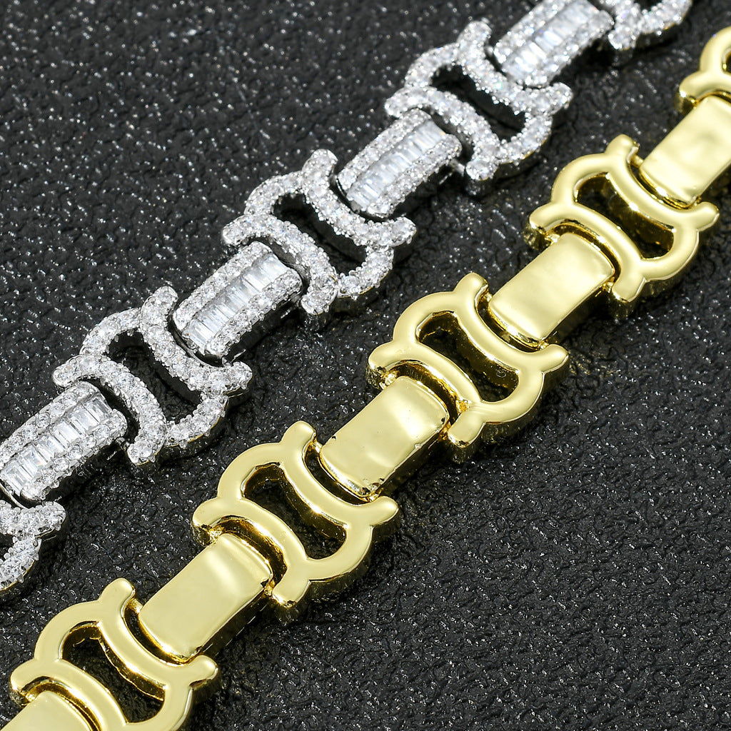 Vintage 13mm C de Cartier double CC baguette necklace cuban link chain interlaced diamond necklace rapper trap music playboi carti