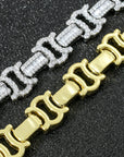Vintage 13mm C de Cartier double CC baguette necklace cuban link chain interlaced diamond necklace rapper trap music playboi carti
