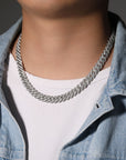 curb cuban link 10mm diamond necklace chain fully iced custom clasp diamond ifandco