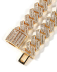 fully iced out 12mm curb cuban link necklace chain in baguette diamond White Gold shopgld
